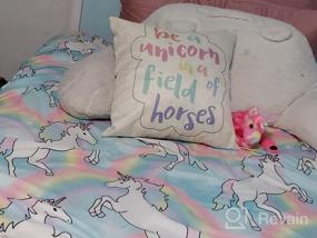 img 7 attached to Fahrendom Pastel Nursery Decor: Inspirational Unicorn In A Field Of Horses Motivational Throw Pillow For Sofa Couch - 18 X 18 Inch Cotton Linen Cushion Cover For Home Decoration