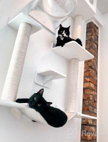 img 5 attached to Wall-Mounted Cat Tree Tower With Sisal Scratching Posts, Interior Condo & Multiple Levels By PawHut