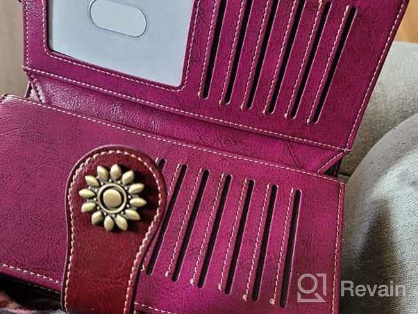 img 1 attached to Lavemi Women'S Genuine Leather RFID Blocking Wallet Wristlet Clutch Card Holder With Large Capacity review by Allen Tchida