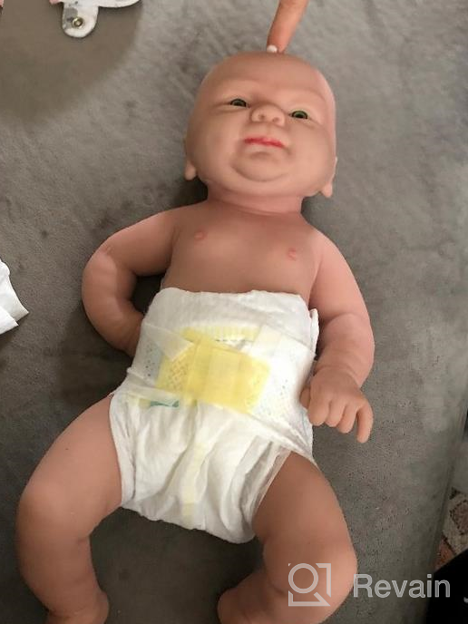 img 1 attached to Vollence 18-Inch Lifelike Baby Doll: Realistic Silicone, Eye-Closed Newborn Boy review by Justin Trujillo