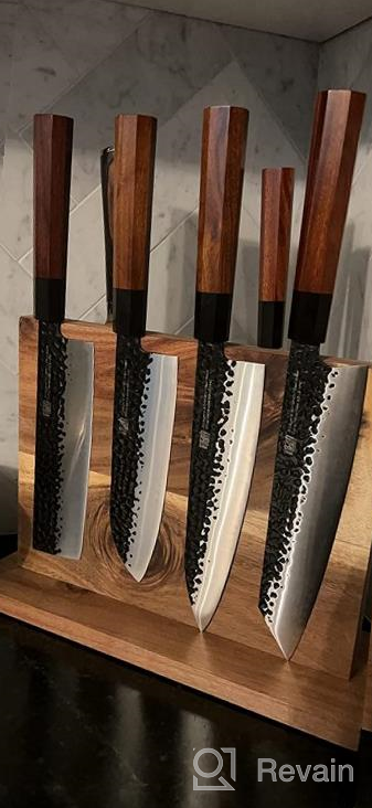 img 1 attached to 9Cr18MoV High Carbon Steel Brisket Slicing Knife From FINDKING Dynasty Series For Efficient Meat Carving And BBQ Cooking - Featuring African Rosewood Octagonal Handle, 12 Inches review by Nick Colton