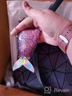 img 1 attached to Luminous Geometric Backpack: Color-Changing Fashion Handbag And Crossbody Purse With Matching Wallet For Women By HotOne review by Carrie Williams