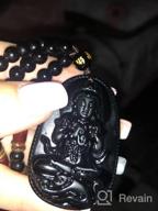 img 1 attached to Authentic 100% Pure Obsidian Zodiac Bodhisattva Pendant Necklace - Natural Amulet Talisman review by David Crawford