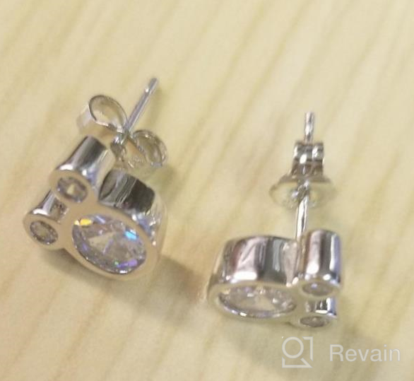 img 1 attached to 925 Sterling Silver Crystals Mouse Stud Earrings for Women, Teens, and Girls by SLUYNZ review by Traci Loge