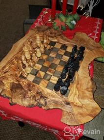 img 5 attached to BeldiNest Набор шахмат из оливкового дерева Деревянная шахматная доска Деревенский стиль