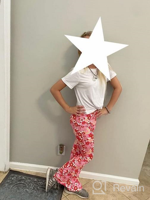 img 1 attached to Stylish And Comfy: Floral Print Flare Bell Bottom Pants For Girls By WDIRARA review by Tiffany Correa