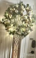 img 1 attached to Valery Madelyn Pre-Lit 30" Elegant Champagne Gold Christmas Wreath With Ball Ornaments, Beads And Battery Operated 40 LED Lights - Holiday Decoration For Front Door Fireplace Xmas Decor review by Corina Doepke
