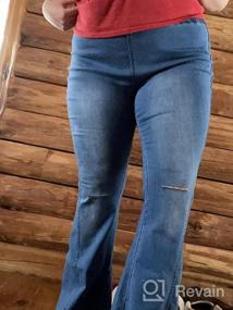 img 8 attached to Effortlessly Chic: Sidefeel Women'S Destroyed Flare Jeans With Elastic Waist And Bell Bottom