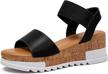 step into style: women's elastic ankle strap cork platform sandals from katliu logo