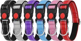 img 4 attached to 🐶 Stay Visible and Safe with MUMUPET Reflective Dog Collar Set – 6 Pieces, Adjustable for Small, Medium, Large Dogs in 6 Colors and 2 Sizes
