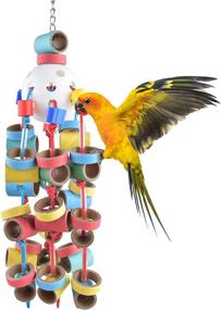 img 4 attached to 🎪 Bissap Bird Toys: Bagel Cascade Bird Toy Paper Cardboard Rings for Parrots - Perfect Chewing Toys for Amazons, African Greys, Macaws, and More!