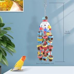 img 3 attached to 🎪 Bissap Bird Toys: Bagel Cascade Bird Toy Paper Cardboard Rings for Parrots - Perfect Chewing Toys for Amazons, African Greys, Macaws, and More!