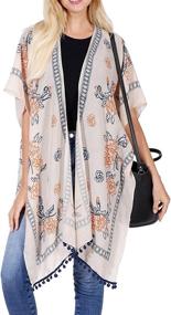 img 4 attached to Women Kimono Swimsuit Cover Cardigan Women's Clothing : Swimsuits & Cover Ups