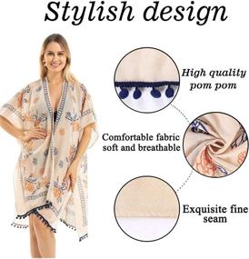 img 1 attached to Women Kimono Swimsuit Cover Cardigan Women's Clothing : Swimsuits & Cover Ups