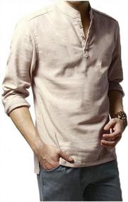 img 3 attached to Men'S Casual Beach Shirts - Hoerev Slim Fit Long Sleeve Linen Shirts For Ultimate Comfort And Style
