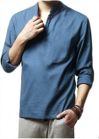 img 2 attached to Мужские повседневные пляжные рубашки - Hoerev Slim Fit с длинным рукавом из льняной рубашки для максимального комфорта и стиля