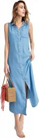 img 4 attached to Anna-Kaci Classic Sleeveless Blue Jean Button Down Denim Pocket Collar Shirt Dress