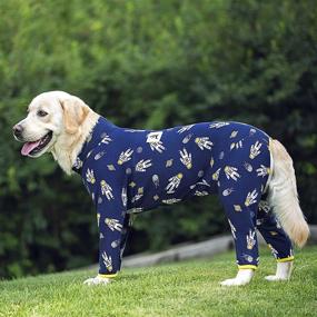 img 2 attached to Miaododo Cotton Large Dog Pajamas Strawberry Printing: Full Belly Coverage for Medium to Large Dogs After Surgery or Holidays