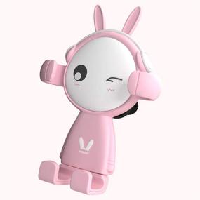 img 2 attached to Girly Kawaii Cartoons Car Phone Holder Mount Air Vent Phone Holder For Car One-Touch Compatible