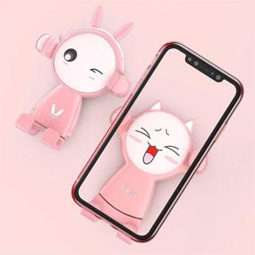 img 3 attached to Girly Kawaii Cartoons Car Phone Holder Mount Air Vent Phone Holder For Car One-Touch Compatible