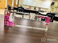 img 1 attached to 🖼️ Orchids Premium Clear Acrylic Glass Block Desk Name Plates (8"x2.5") - Enhance Your Workspace review by Johnathan Stoner
