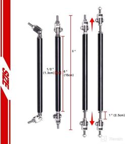 img 1 attached to 🚗 Enhance Vehicle Stability with 2PCS Adjustable Splitter Strut Rods - Front Lip Strut Rod Bumper Splitter Universal Tie Support Bars in Black