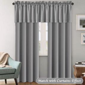 img 3 attached to H.VERSAILTEX 2 Panels Blackout Curtain Valances For Kitchen Windows/Bathroom/Living Room/Bedroom Privacy Decorative Rod Pocket Short Winow Valance Curtains, 52" W X 18" L, Dove Gray
