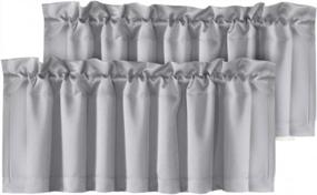img 4 attached to H.VERSAILTEX 2 Panels Blackout Curtain Valances For Kitchen Windows/Bathroom/Living Room/Bedroom Privacy Decorative Rod Pocket Short Winow Valance Curtains, 52" W X 18" L, Dove Gray