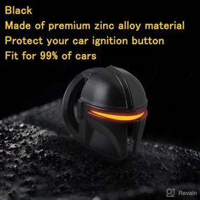 img 2 attached to 🚀 Mando Star Wars Push to Start Button Cover for The Mandalorian Car, Ignition Button Cover, Start and Stop Button Decoration Ring, Anti-Scratch Button Decoration Ring (Black)