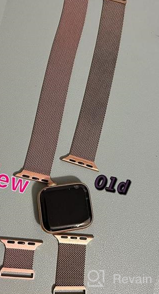 img 1 attached to Stainless Steel Mesh Loop Magnetic Clasp Replacement IWatch Band Compatible With Apple Watch Series Ultra SE 8 7 6 5 4 3 2 1, 38Mm-44Mm, Space Grey For Men And Women By OULUOQI review by Jason Gay