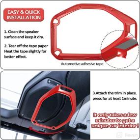 img 2 attached to 🔊 Red ABS Top Roof Speaker Audio Surround Cover Trim Ring for 2018-2021 Jeep Wrangler JL JLU & Gladiator JT - Enhance Your Interior Accessories