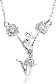 img 4 attached to Celebrate Your Love For Cheerleading With The Dazzling Silver Plated Crystal Charm Necklace