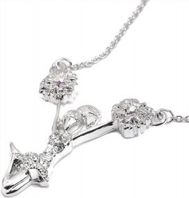 img 3 attached to Celebrate Your Love For Cheerleading With The Dazzling Silver Plated Crystal Charm Necklace