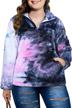 warm and cozy: plus size sherpa fleece sweatshirt with cow print, zipper & pocket. logo