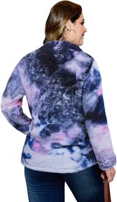 img 3 attached to Warm And Cozy: Plus Size Sherpa Fleece Sweatshirt With Cow Print, Zipper & Pocket.