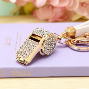 img 1 attached to 💎 Sparkling Rhinestone Crystal Pendant Whistle Keyring: Stylish Accessory with a Purpose