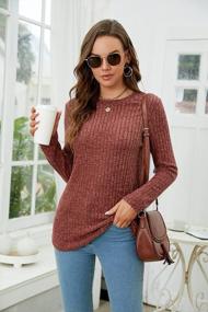 img 2 attached to SimpleFun Women'S Tunic Sweaters Lightweight Fall Casual Long Sleeve Crewneck Pullover Tops