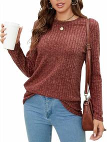 img 4 attached to SimpleFun Women'S Tunic Sweaters Lightweight Fall Casual Long Sleeve Crewneck Pullover Tops