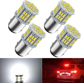 img 4 attached to 🔆 High-performance 1157 LED Brake Light Bulb: Improved Replacement for Car, RV, Trailer, and Boat Brake Tail Running Parking Backup Light - 12V-24V, 54SMD 3014 Chipset White Light - 4PCS