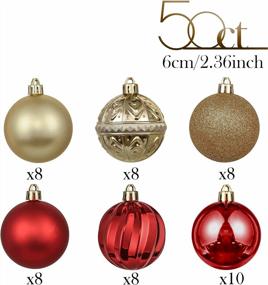 img 1 attached to Deck Your Tree In Style: Shatterproof Red And Gold Christmas Ball Ornaments By Valery Madelyn - 50Ct 60Mm For Gorgeous Xmas Decor!