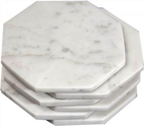 img 3 attached to Protect Your Furniture With Set Of 6 Green Marble Octagonal Coasters From CraftsOfEgypt