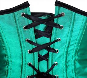 img 1 attached to Grebrafan Classic Lace Up Boned Waist Cincher Bustier Corset Top