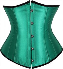 img 4 attached to Grebrafan Classic Lace Up Boned Waist Cincher Bustier Corset Top