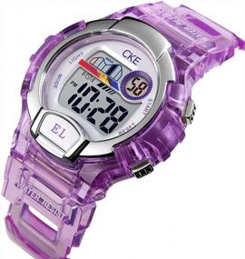 img 2 attached to Colorful Digital Sports Watch For Kids With Waterproof EL Light, Stopwatch And Alarm Functionality