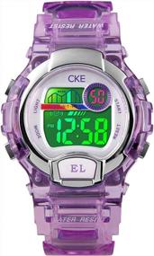 img 4 attached to Colorful Digital Sports Watch For Kids With Waterproof EL Light, Stopwatch And Alarm Functionality