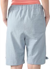 img 3 attached to Plus Size Women'S Linen Bermuda Shorts With Pockets - SCOFEEL Casual Capris