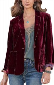 img 2 attached to Stylish Velvet Blazer For Women'S Office Wear: Chouyatou One Button Notch Lapel Jacket Suit