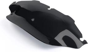 img 1 attached to 🏍 WYNMOTO Black 8" Wave Windshield Windscreen for 1996-2013 Harley Davidson Street Glide Electra Glide Ultra Classic Touring FLHT FLHTC FLHX Tri Glide 96-13