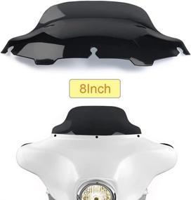 img 4 attached to 🏍 WYNMOTO Black 8" Wave Windshield Windscreen for 1996-2013 Harley Davidson Street Glide Electra Glide Ultra Classic Touring FLHT FLHTC FLHX Tri Glide 96-13