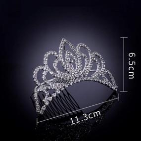 img 2 attached to Silver Crystal Tiara Crown Headband For Women And Girls - Elegant Princess Crown With Combs Pin For Bridal Weddings, Proms, Birthdays, And Parties - Bseash Mini 4.4